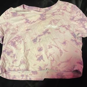 from pink, xs, purple and white tie dye theme